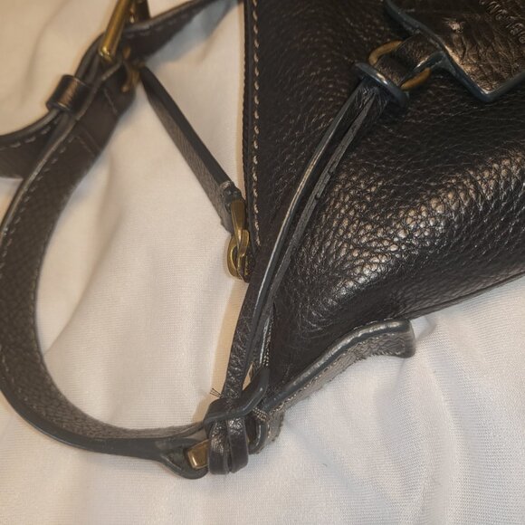 Vintage Fossil Emerson Bag Hobo Crossbody Black Pebble Leather Shoulder Bag Hand - Picture 5 of 16